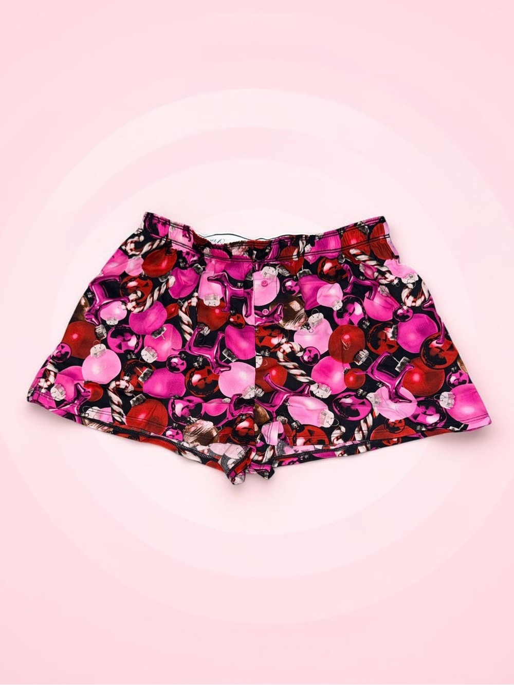 PINK Holiday Patterned Boxers Lounge Shorts (S) NEW